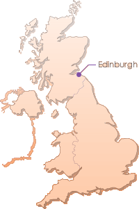 UK map highlighting Edinburgh